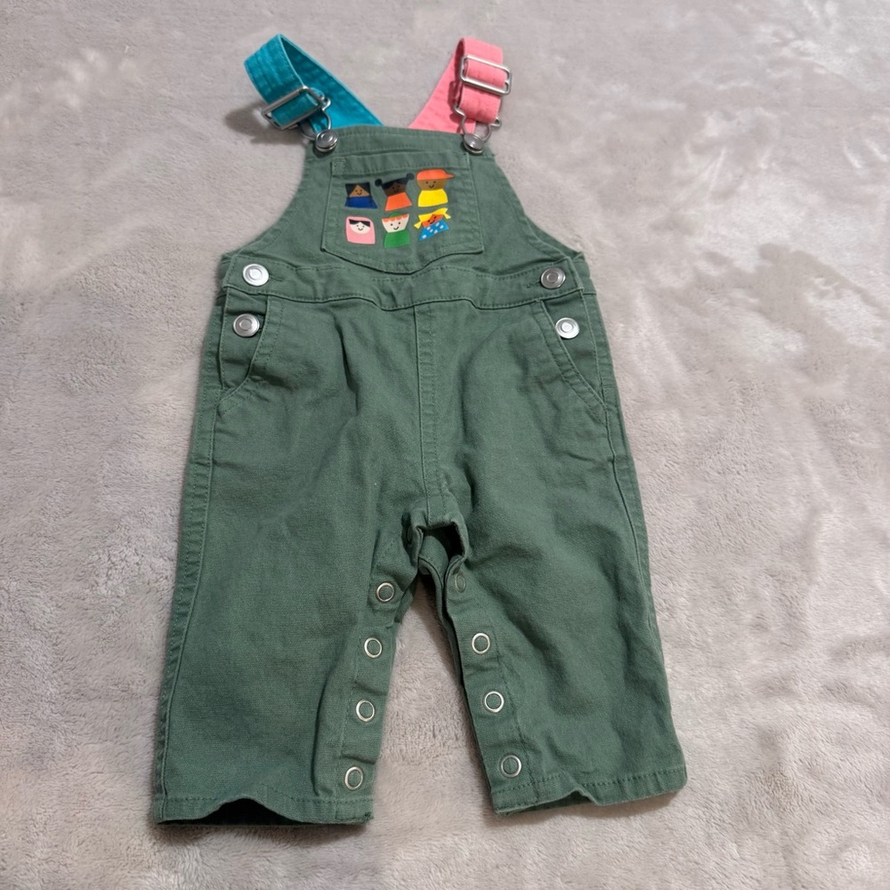 Christian Robinson Baby Size 3-6 Months Bib Overalls Pants Green color block